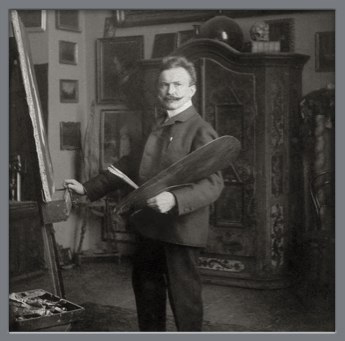 Rudolf Hesse in seinem Atelier in München /Schwabing ca. 1920